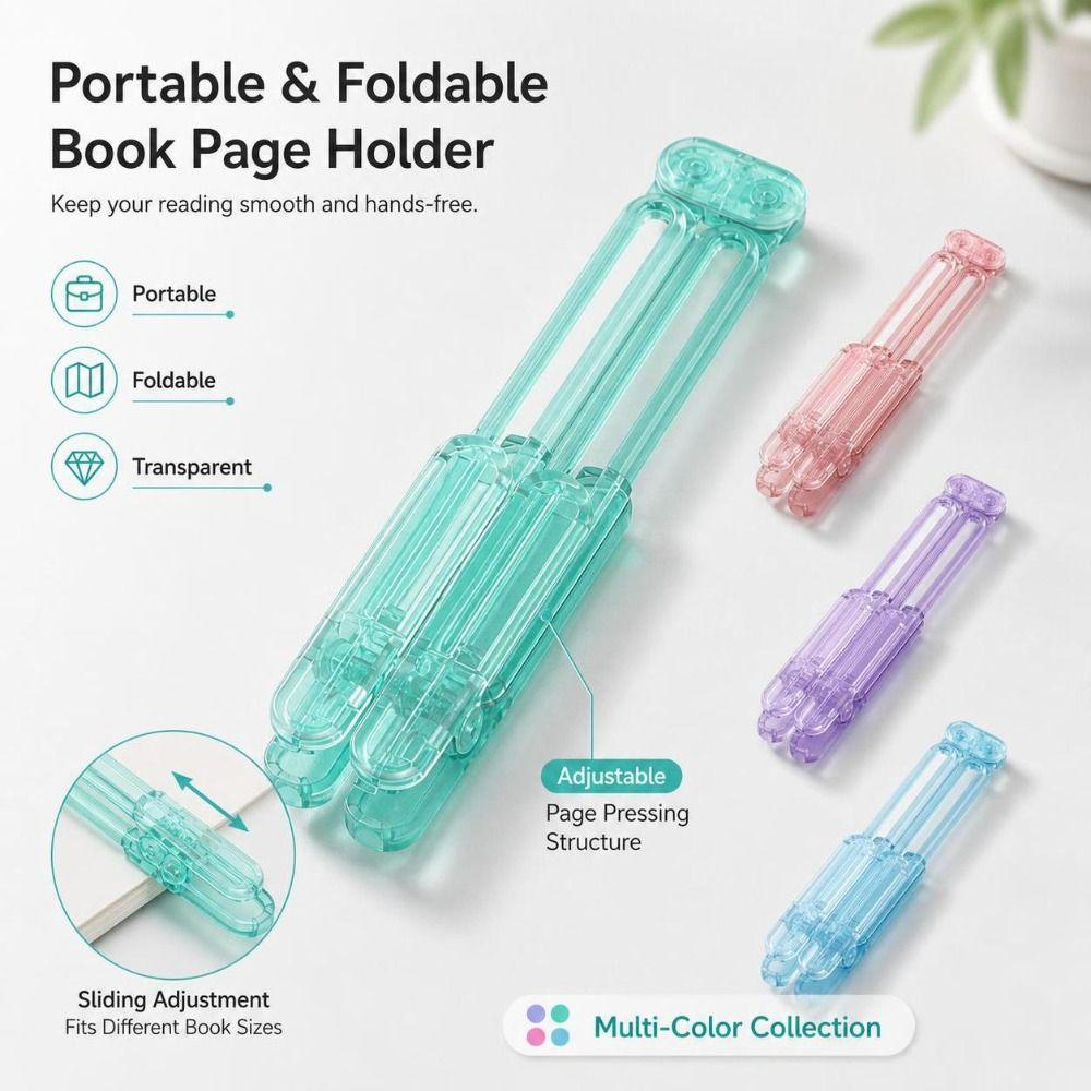 Foldable Book Page Holder Plastic Reading Book Clip New Book Page Clip Study Supplies