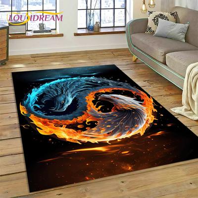 Yin und Yang 3D Naturalize Chinese Tai Chi Teppich Teppich für Zuhause Wohnzimmer Schlafzimmer Sofa Fußmatte Dekor, Kinderbereich Teppich rutschfeste Matte