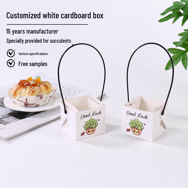 Handmade Waterproof Kraft Paper Succulent Gift Box Pot