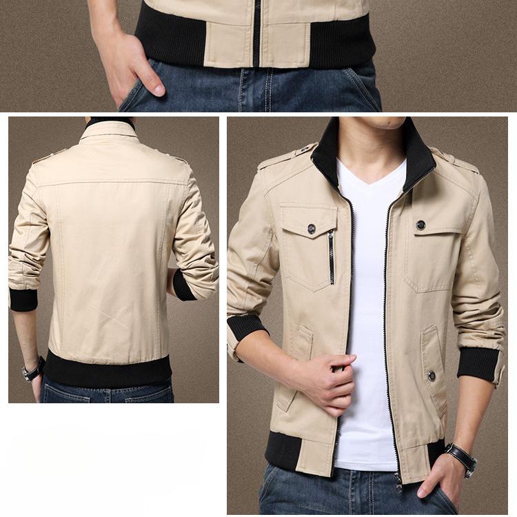 Men's Jackets Loose Stand Collar Men's Youth Tops Military Workwear Jackets Trendy