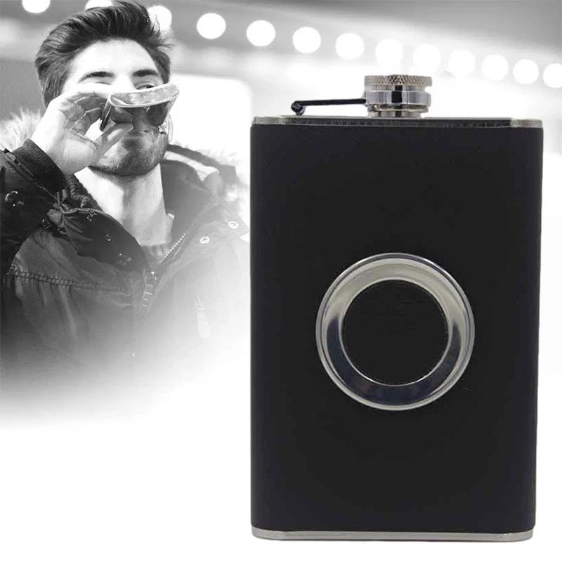 Hip Flasks Sets With Cup Funnel 8oz Portable Flagon Stainless Steel Whiskey Alcohol Bottle Mini Bottles Man Gift