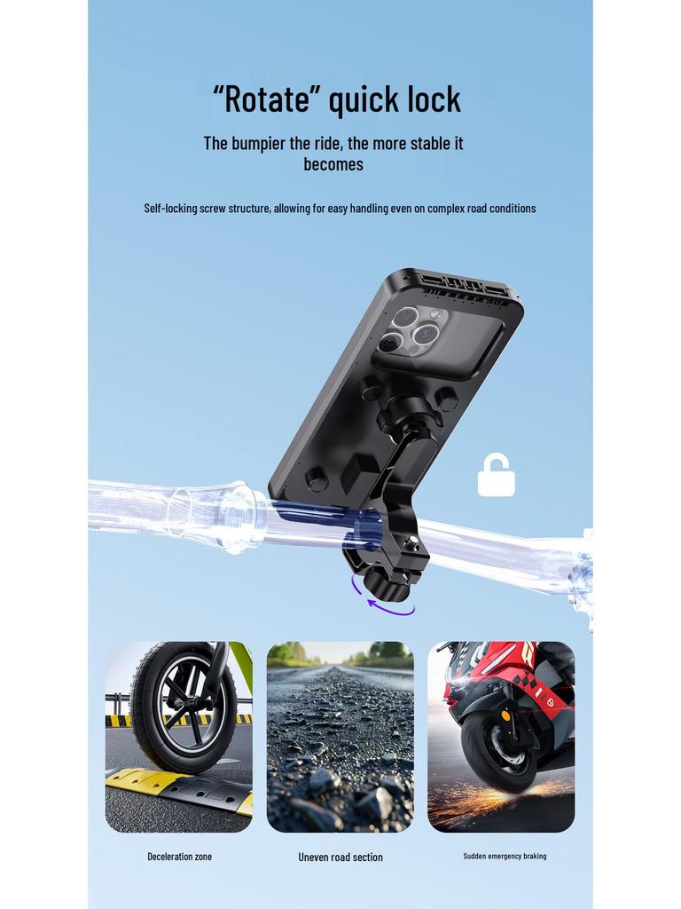 All-Weather Phone Holder for Electric Motorcycles: Waterproof, Rainproof, and Perfect for Outdoor Navigation