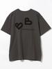 Beams Heart Printed Sasara Size 43080051213 Tee, B-HEART Logo, Embroidery, Women's, Charcoal, M,