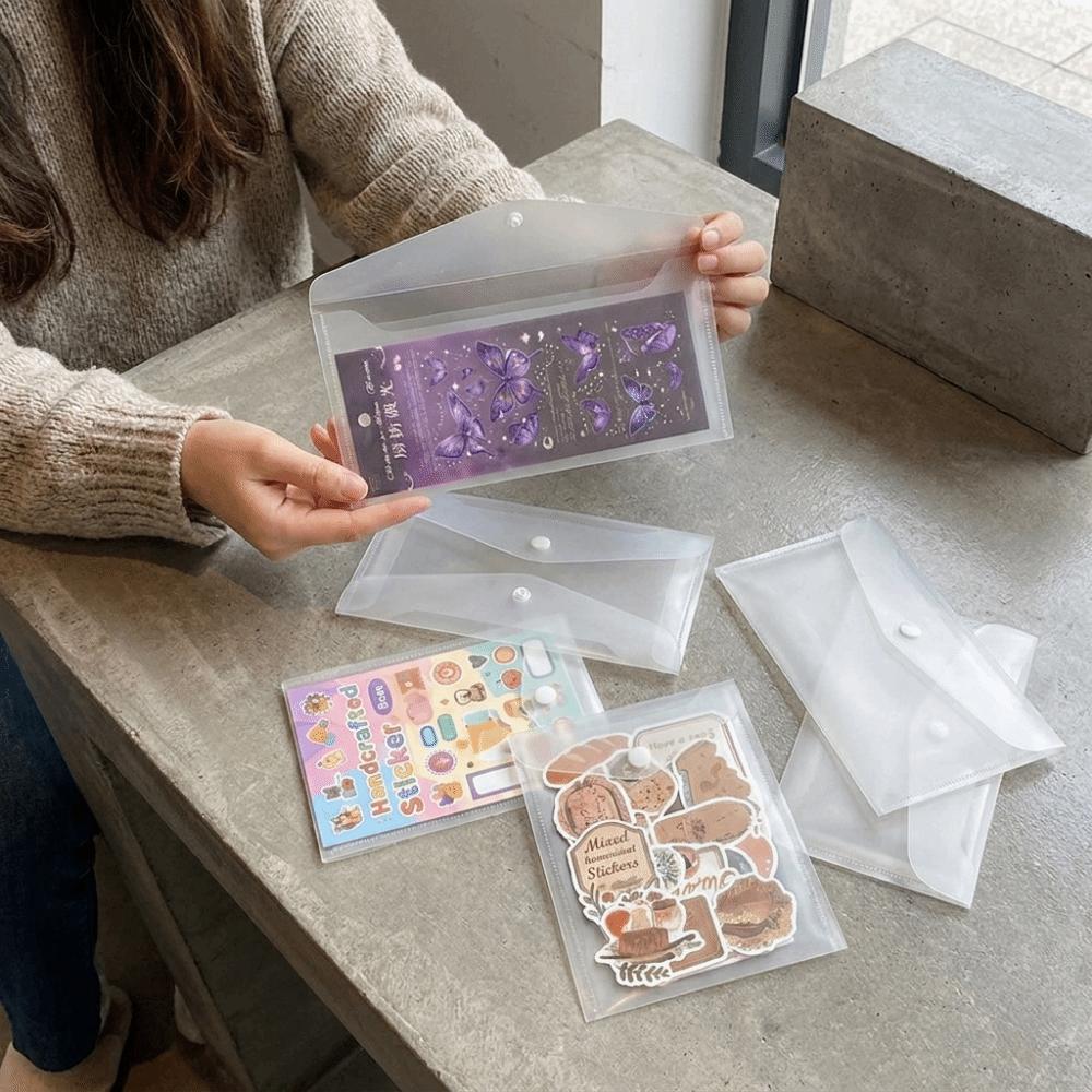 12PCS 4 Size Scrapbook Stamp Storage Bag Waterproof Die Storage Pockets Office