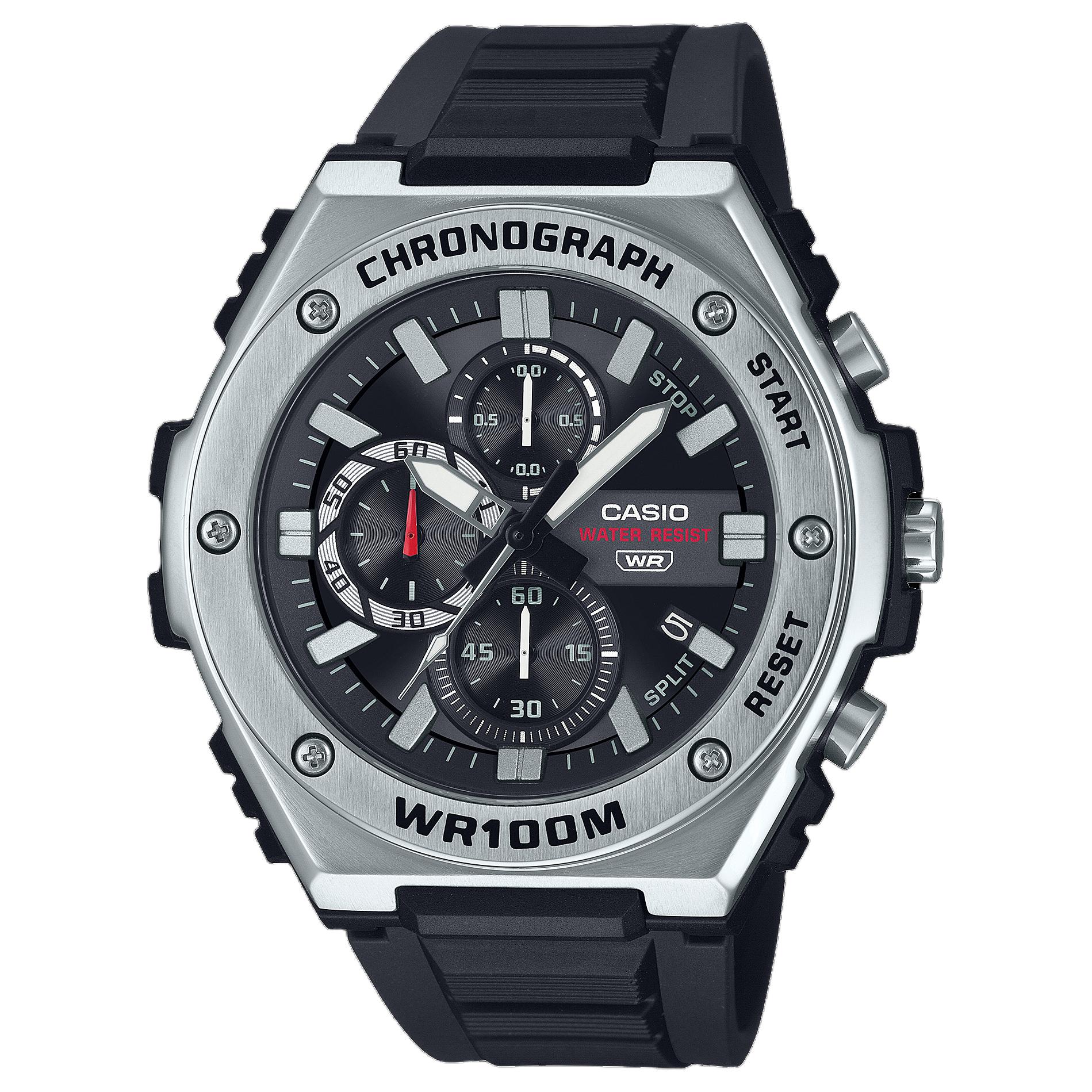 CASIO STANDARD Кварцевые часы на полимерном ремешке Мужские часы Черный циферблат MWA-300H-1AV Black Dial