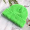 Autumn and winter versatile knitted melon fur hat solid color knitted hat warm damp wool hat