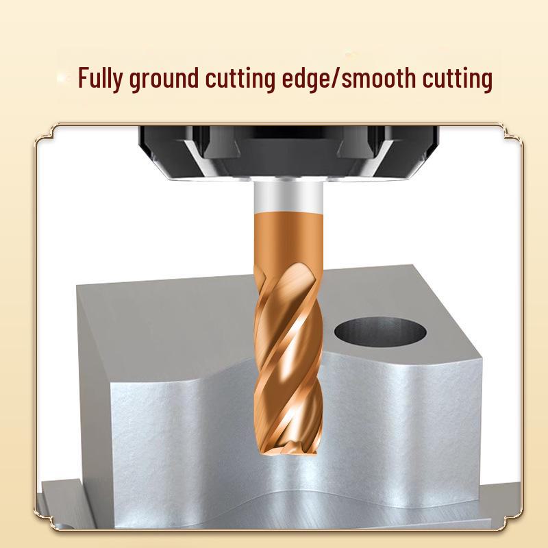 Tiangong 55° Tungsten Carbide Round Nose End Mill - 4-Edge CNC, Extended Stainless Cutting Tool