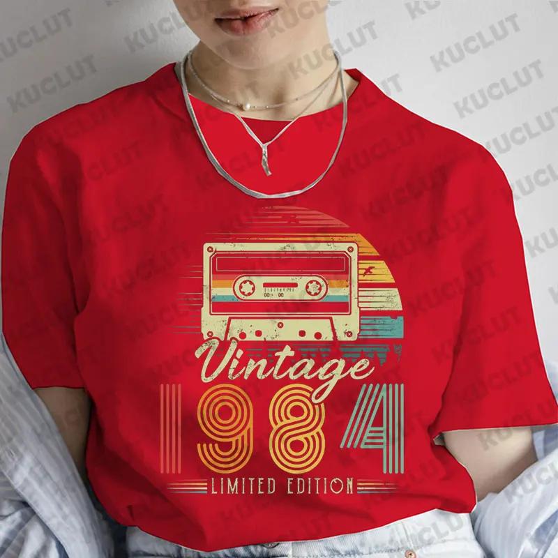 1984 Vintage Shirt for Women 39th Birthday Party T-shirts Clothing Short Sleeve Tee Shirt 1984 Retro Cassette Shirt Clothes