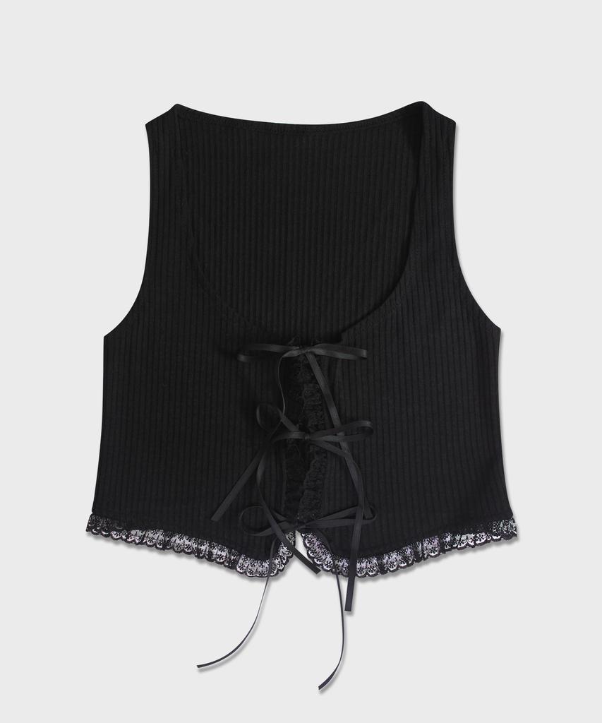 5OML Knit Lace Top (Black)