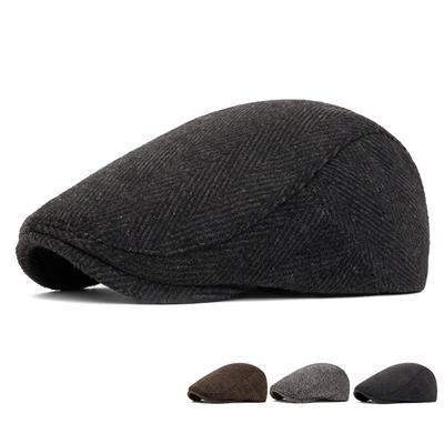 Forward Cap Men's Autumn Winter Warm Retro Beret British Newsboy Cap