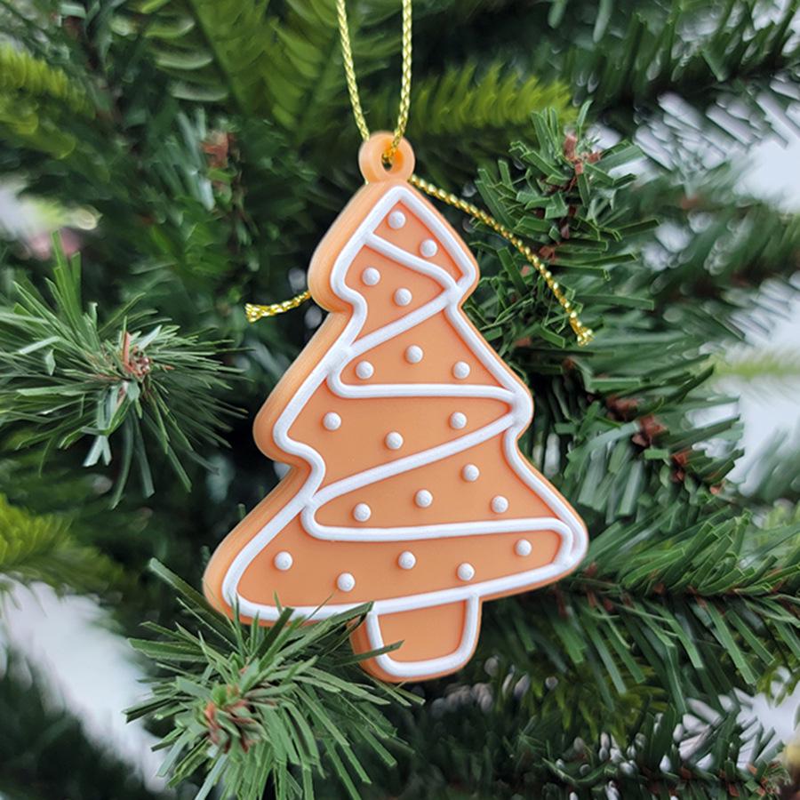 Gingerbread Man & Santa Claus Christmas Tree Ornaments Set - 12 Pieces, In Stock and Ready to Ship