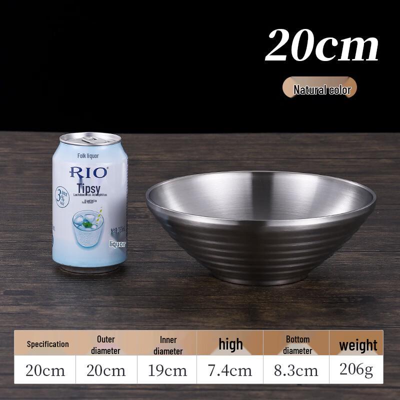 

ZISIZ Double-Wall Insulated Stainless Steel Noodle Bowls (2-Pack, 20cm)