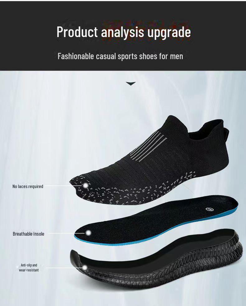 Chaussures de course en maille respirante de nouveau style pour hommes - Semelle souple, surface tissée volante, décontractées et confortables.