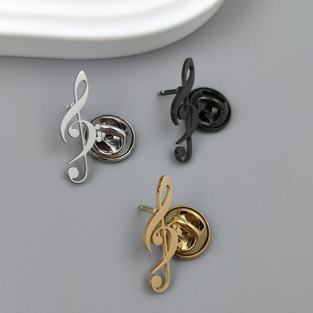 Musical Symbol Hollow Gold-plated Badge, Women’s Anti-exposure Buttons, Suit Lapel Pin, Men’s Collar Brooch, Couple Accessories
