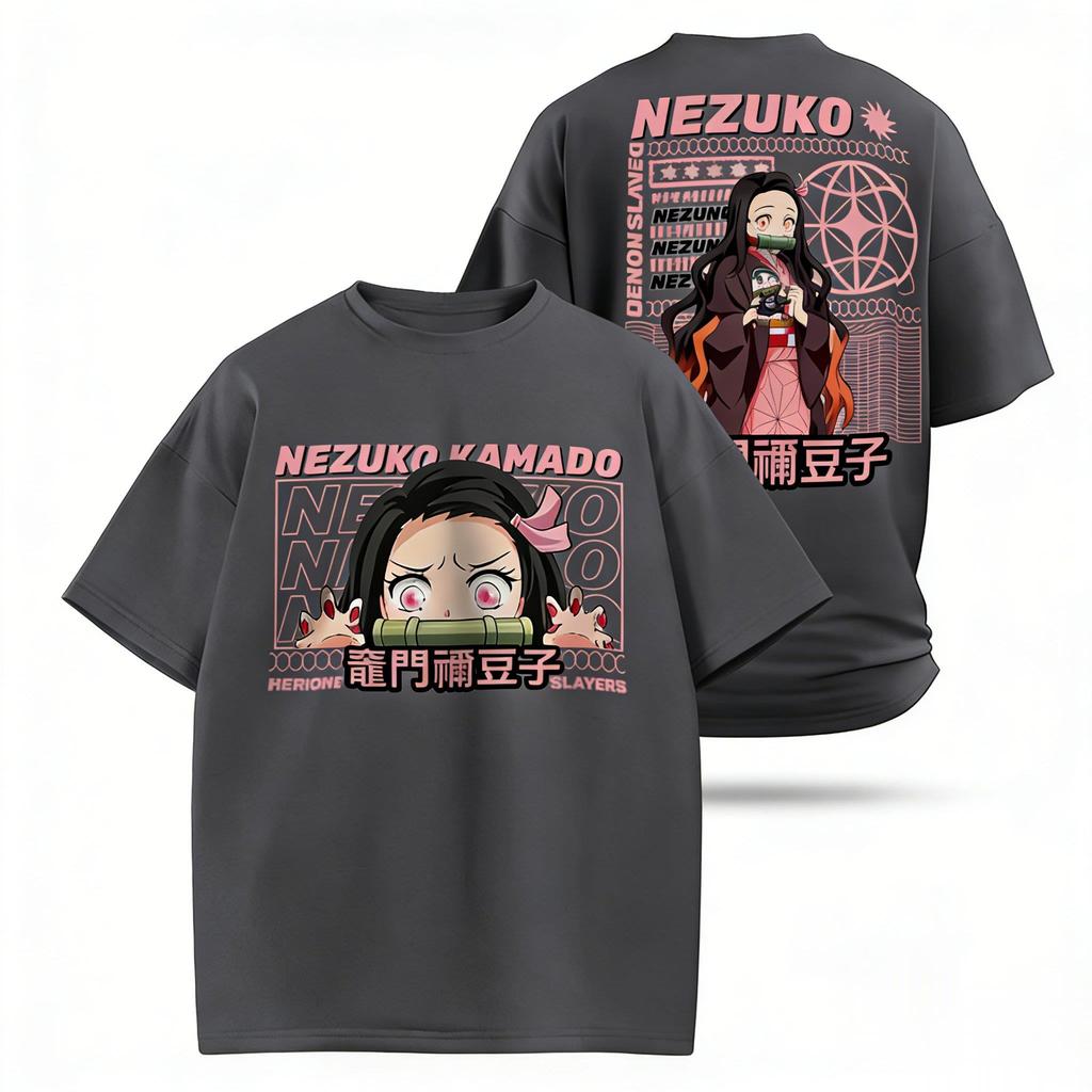 Demon Slayer Nezuko Anime T Shirt Men Women Streetwear Oversized Vintage Short Sleeve Tee 2026 Summer New Graphic Print Tops Y2k