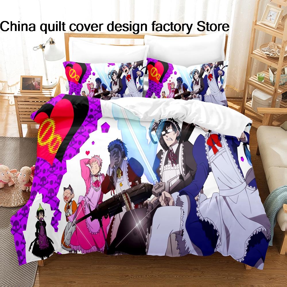 Bed linen 3D Print Anime Bedding Set 3Pcs Shonen Manga Duvet Cover Set with Pillowcases for Teens Fans Bedroom Decor bedding