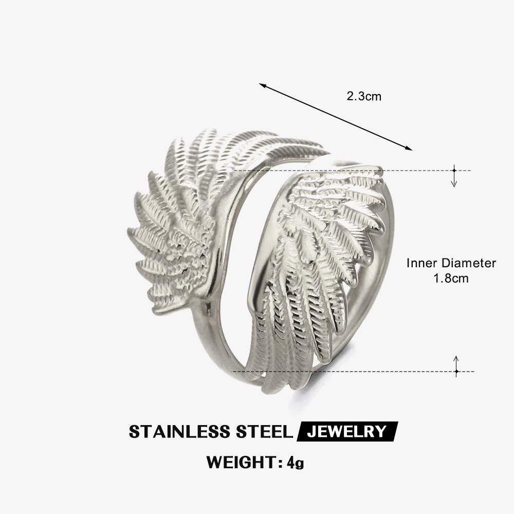 

Fashionable And Minimalist Wing Ring For Woman Personalized Hip Hop Zircon Accessories Adjustable Opening Couple Rings resizable