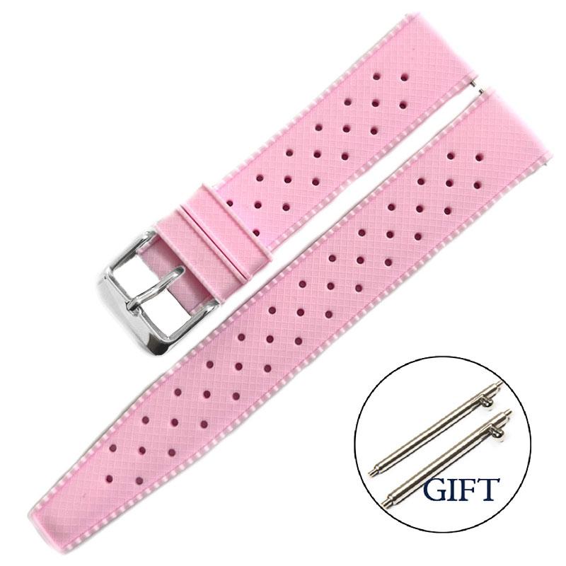 Tropical Silicone Watch Straps 18mm 20mm 22mm Quick Release Watchband for Omega Bracelet Belt Breathable Waterproof Rubber Bands