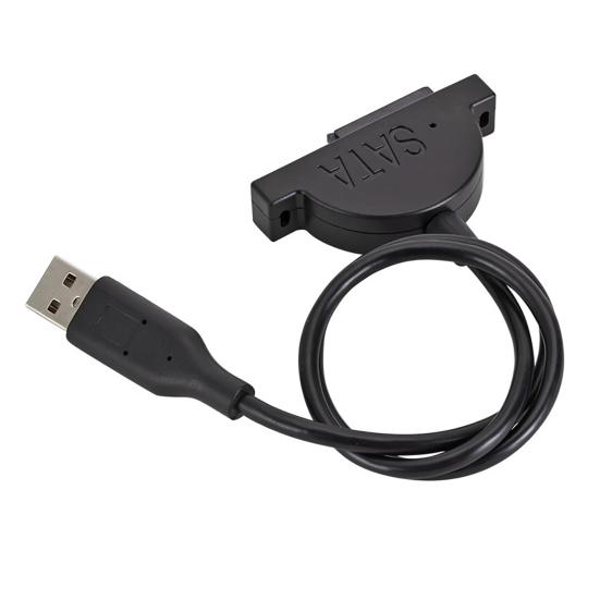 USB 2.0 to 7+6 13-Pin SATA Adapter Cable for Laptop Compact Disc DVD ROM Drive 480Mb/s High Speed Transfer DVD Optical Drive Convertor Cord