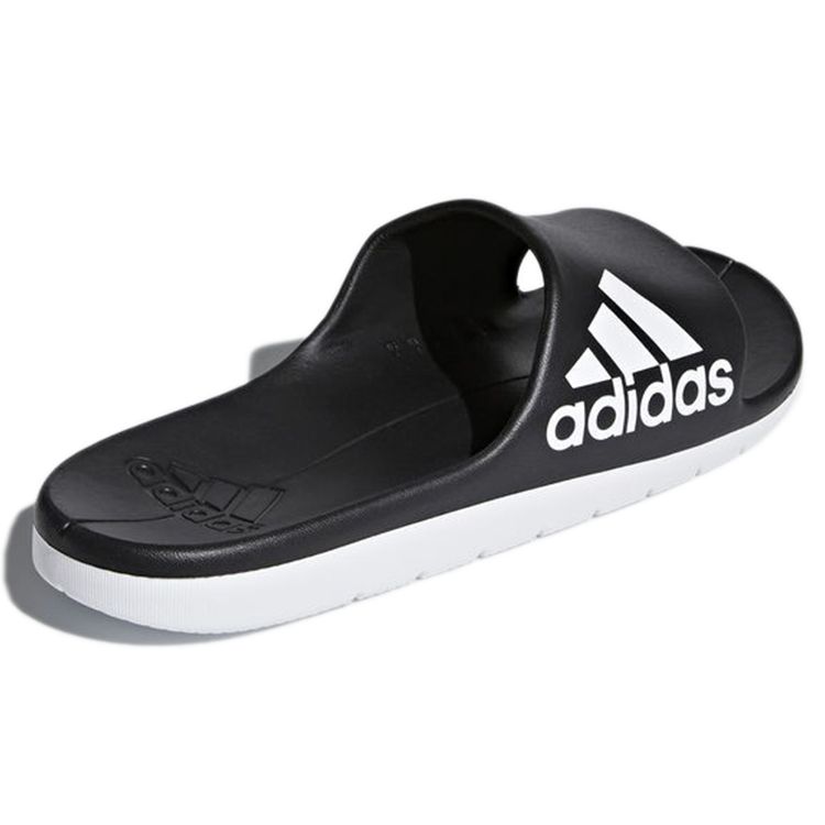 Adidas Cloudfoam Comfortable Rubber Sole Non-Slip Slide Sandals Unisex Footwear Black White CM7928