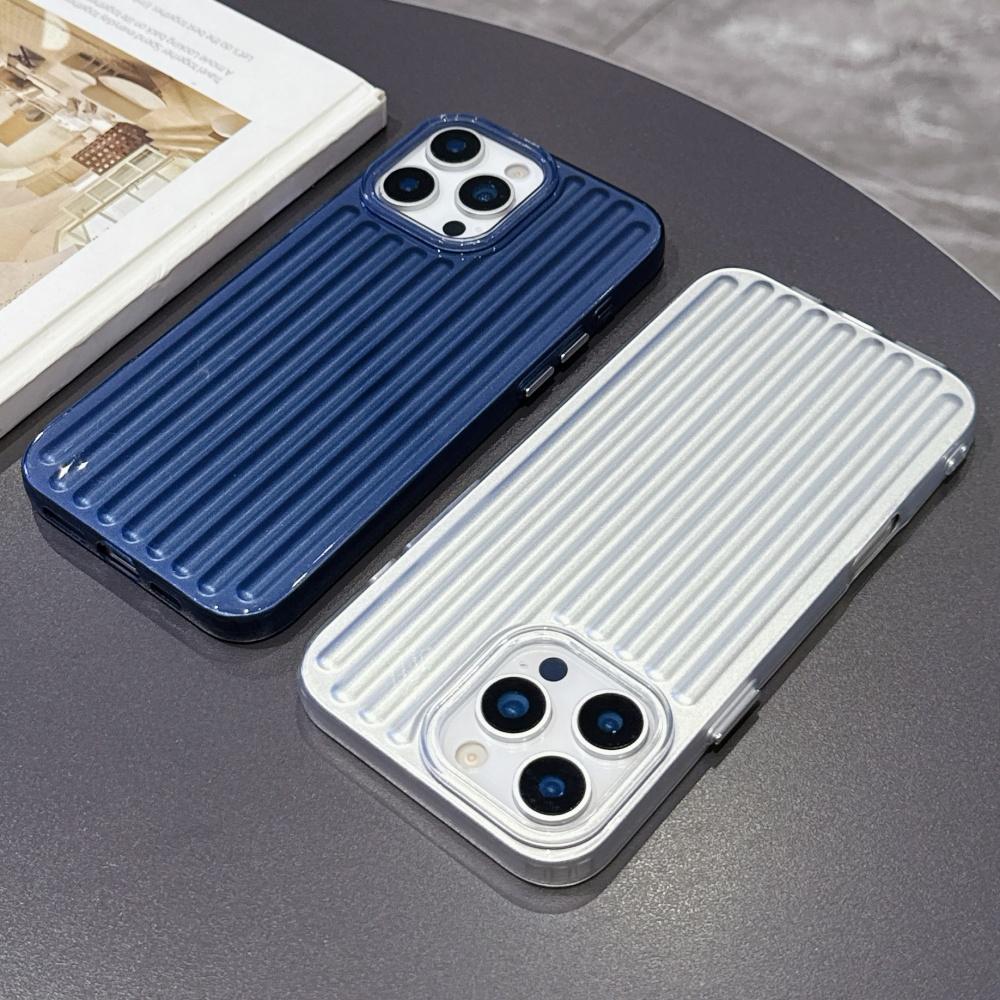 Vertical 3D Stripe Frosted Bumper Case For 17 Air 16 15 14 Pro Max Plus 13 12 11 Shockproof Soft TPU Luxury Phone Cover