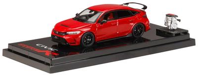 HJ64 Honda Civic TYPE R with Engine Display Model Frame Red Finished Product 1/64 (FL5)