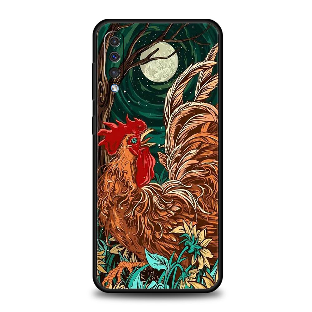 Cock Rooster Chicken Phone Case for Samsung Galaxy A24 A13 A53 A73 A33 A22 A12 A02 A03 A05 A70 A50 A10 A20 5G Soft TPU Shell Bag