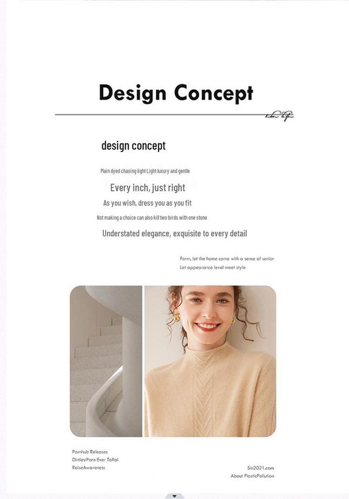 Women's Cable Knit Cashmere Pullover with Built-in Stand-up Collar Base Layer Sweater