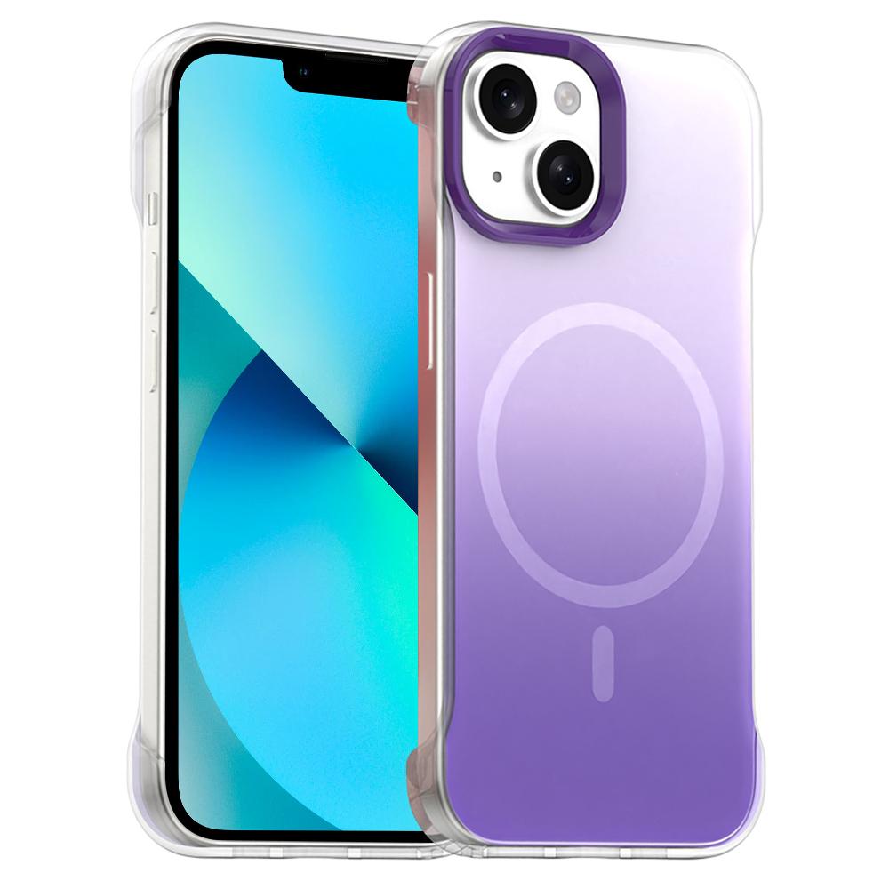 

For iPhone 13 Case Compatible with MagSafe Frameless TPU PC Phone Back Cover Purple