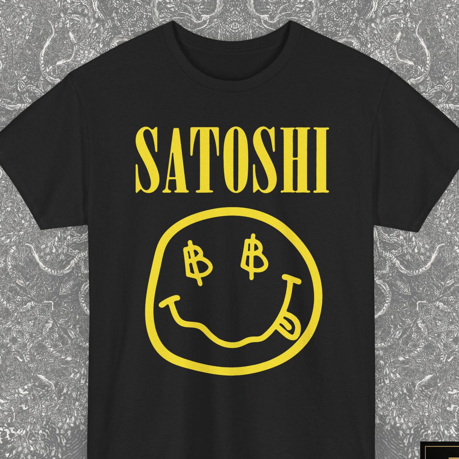 Satoshi Nakamoto Bitcoin Shirt Crypto Smiley T-Shirt, Funny Bitcoin Miner Gift, Vintage 90 Bootleg Bitcoin Smiley Tee, BTC Retro Funny Shirt 3XL