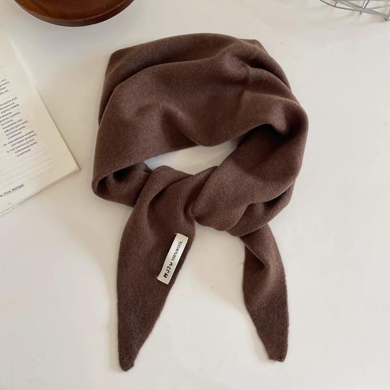 Pure Wool Triangle Scarf Niche Knitted Headscarf Multifunctional Scarf for Women Warm and Versatile Autumn and Winter New Trend