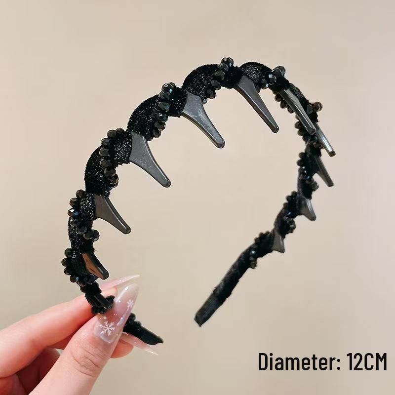 Luxury Women's Fluffy Rhinestone High Crown Headband for Face Washing (2025 Edition)