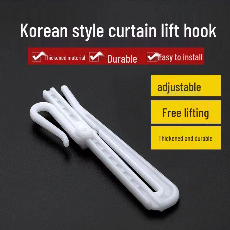 

Korean Style Adjustable Curtain Hooks - Thickened, Telescopic, and Plastic Single Lift Hooks for Curtains