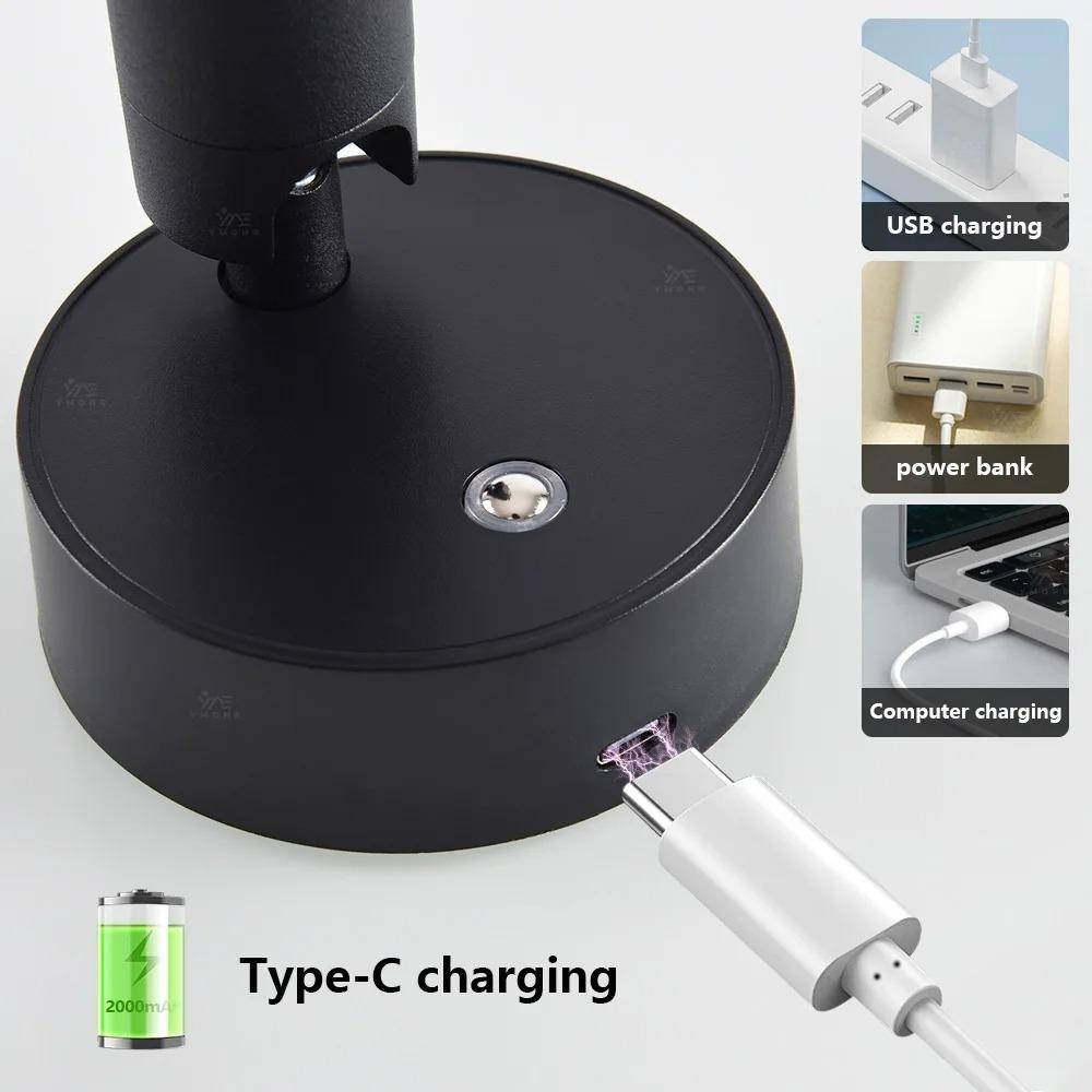 Intelligent Wall Light LED Table Lamp Touch 3-Color Dimmable 350° Rotatable USB Rechargeable Bedroom Bedside Night Light