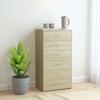 VidaXL Buffet with 6 Drawers Sonoma Oak 50x34x96 Cm Chipboard