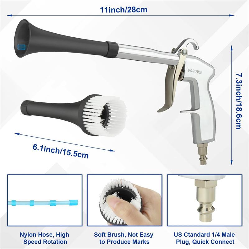 

Эффективный пистолет для сухой чистки, воздушный пистолет для мойки автомобиля, пистолет для выдувания пыли «Торнадо» высокого давления, профессиональные инструменты для чистки салона автомобиля