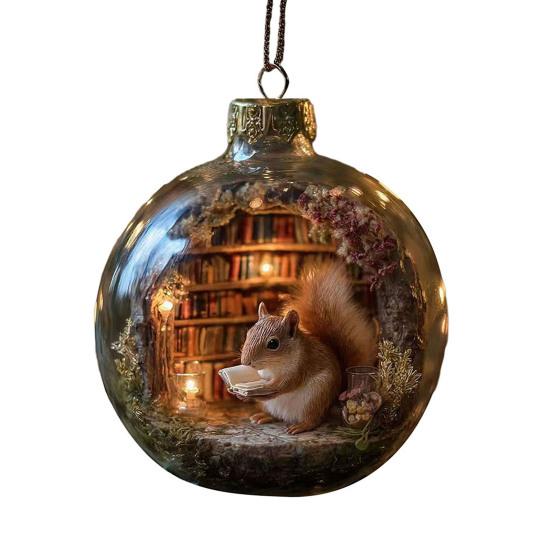 3D Wildlife Animal Christmas Ornaments Clear Plastic Xmas Ball Ornament Christmas