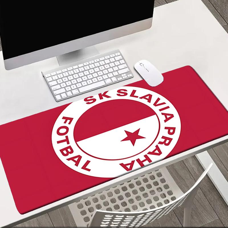 Red And White Prague Football Mouse pad Office Desk Mat, Gaming Mouse Pad Mousepad, keyboard pad,Heavy-Duty Non-Slip Rubber Backing, Gift
