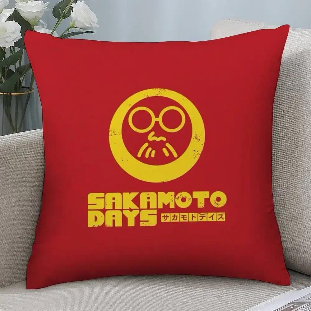 Anime S-Sakamoto Days Pillow Case Short Plush Double-sided Print Square Throw Pillow Covers Sofa Home Cushion Decor