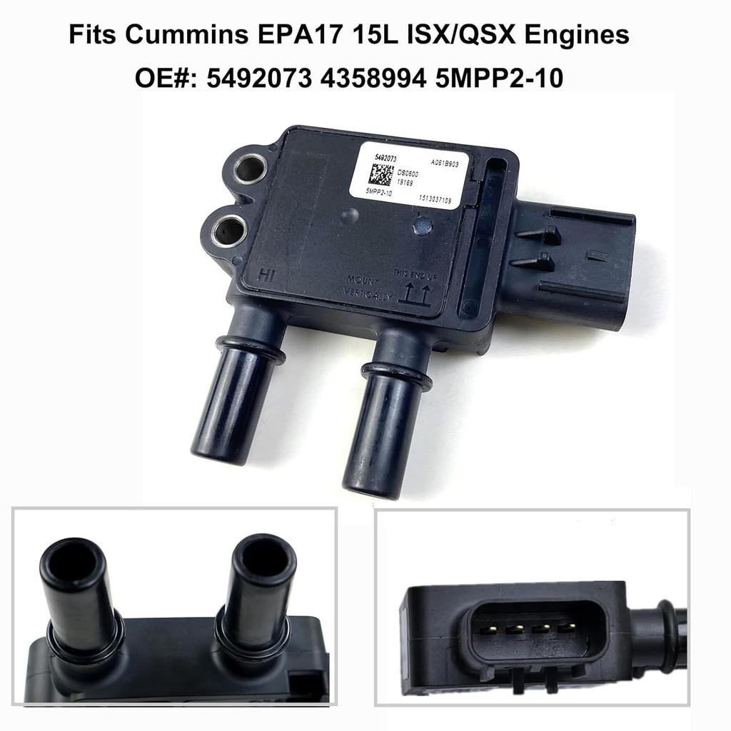 5492073 DFN 4358994 5MPP2-10 Differential Pressure Sensor fits Cummins EPA17 15L ISX/QSX Engines