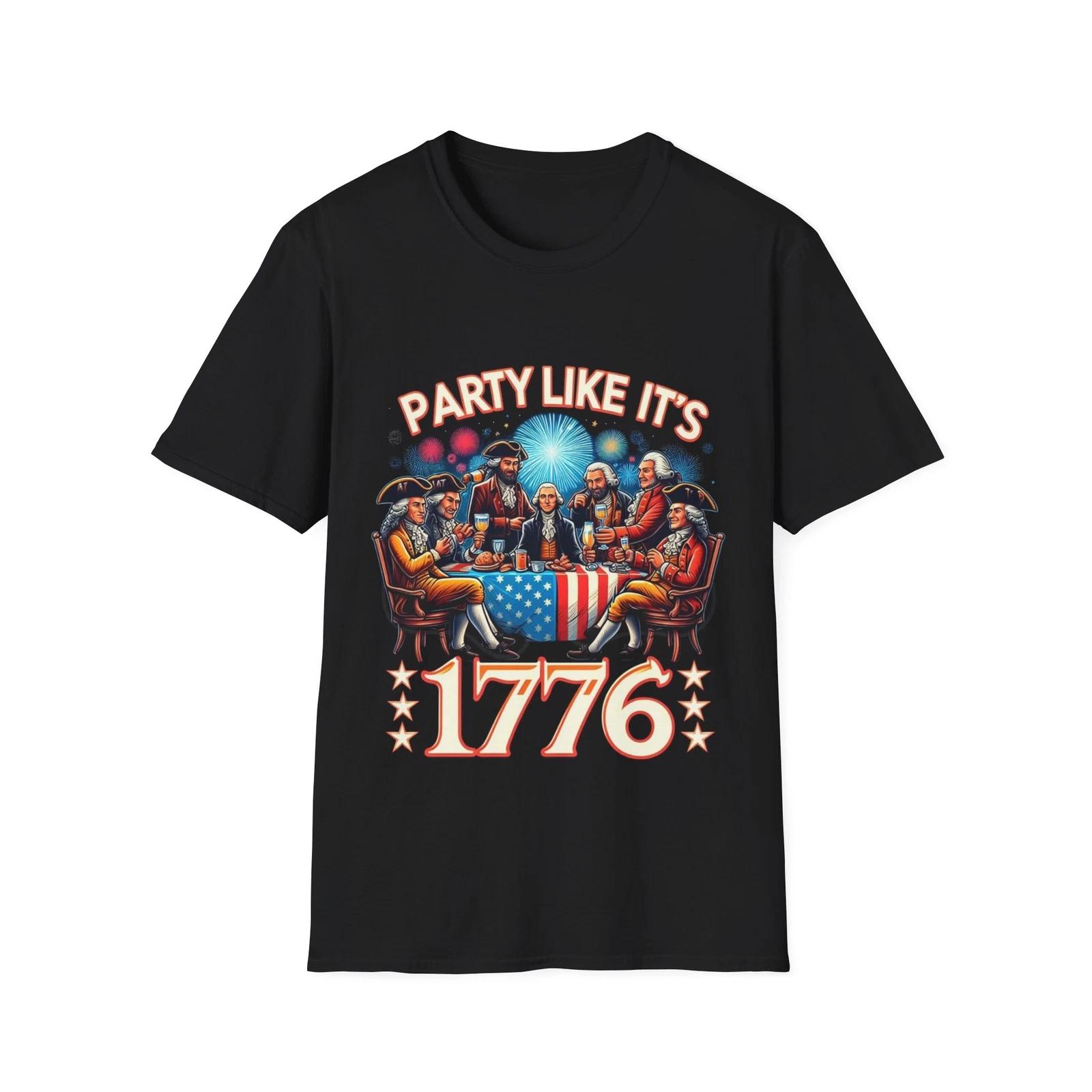Party Like It s 1776 T-Shirt - Patriotic Celebration Apparel M