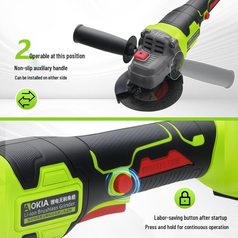 AOKIA 21V Cordless Brushless Angle Grinder CN plug (adapter included)