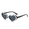 New diamond-encrusted sunglasses, European and American personality sweet love ball luxury pearl heart-shaped sunglasses