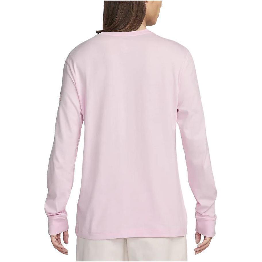 Nike Série Dia dos Namorados Camiseta Casual de Manga Comprida com Gola Redonda de Cor Sólida Masculina Tops Rosa Espuma FV3994-663