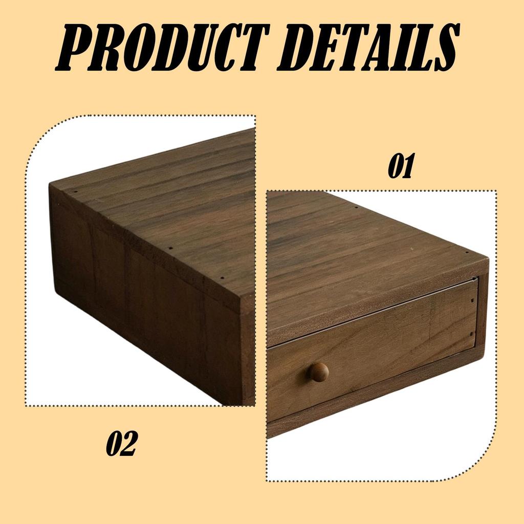 Monitor Stand Riser Wooden Desktop Organizer Durable Storage Drawer Office Desk Organizer for Study or Workspaces