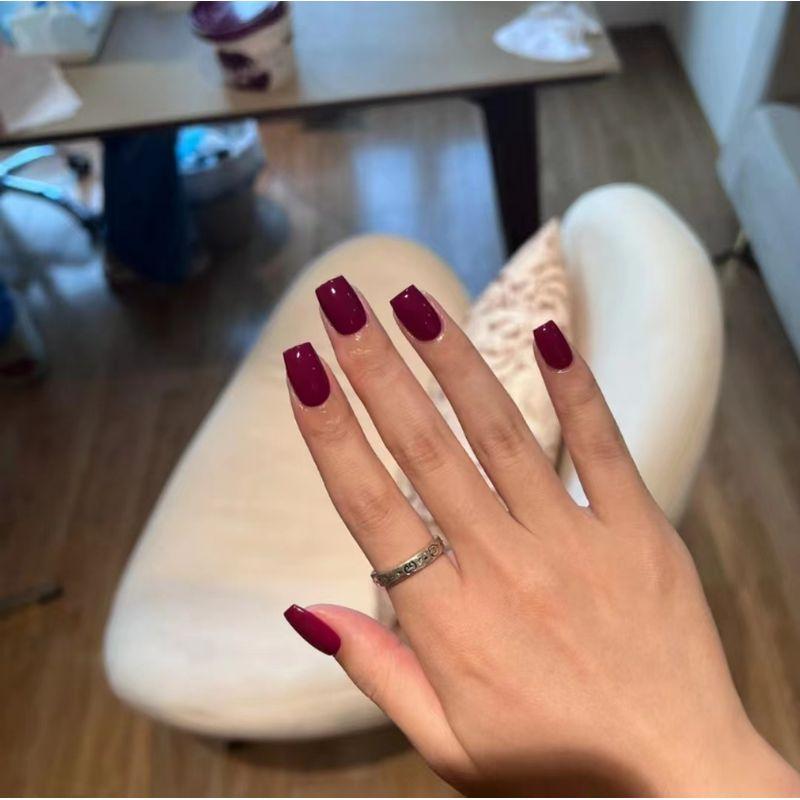 

20 Finger Classy Nail Applique Pure Color Nail Sticker Minimalist Long-Lasting Nail Sticker Full Patch Internet Celebrity Wear Finished Product ZL0176