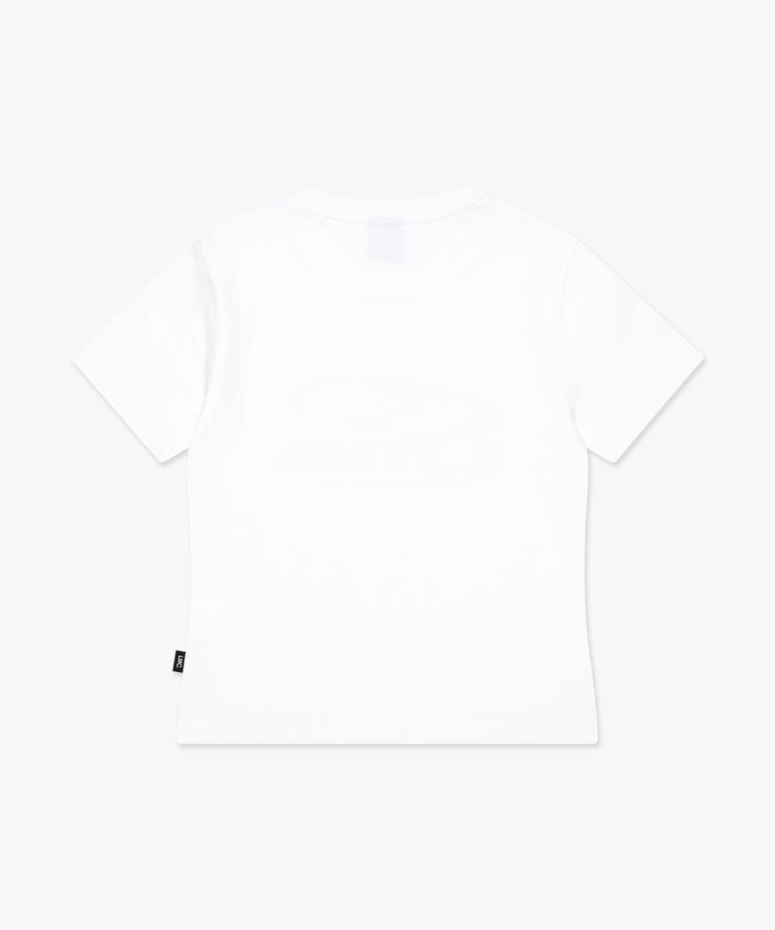 LMC Wm Oval Globe Cropped Tee White