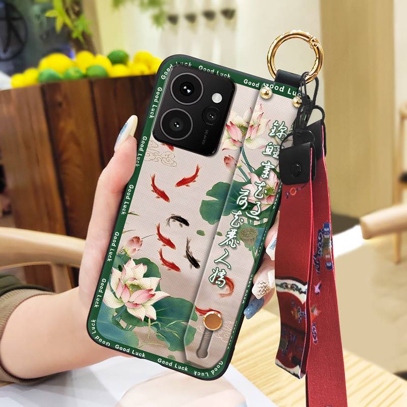 Anti-dust Silicone Phone Case For Nokia HMD Skyline Wrist Strap Durable Ring Kickstand Protective Fashion Back Cover