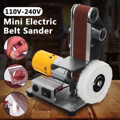 220V Mini Levigatrice a Nastro Elettrica Levigatrice Fai da Te Rettificatrice Taglierina Bordi Temperamatite Smerigliatrice Multifunzionale 10 PZ Cintura