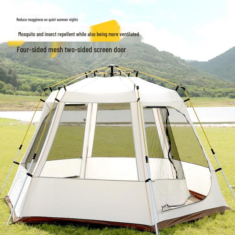 Chuangjingpin Portable Hexagonal Double-Layer Camping Tent
